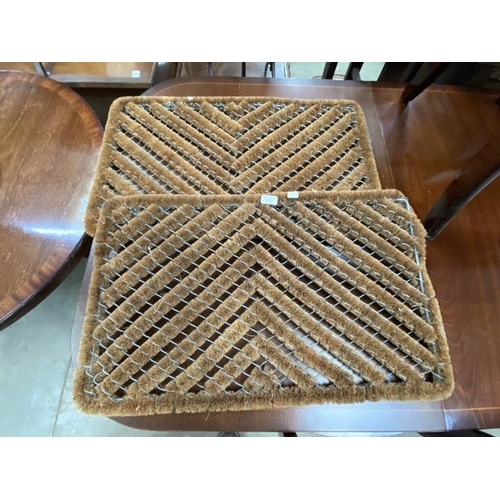 76 - 2 herringbone coir doormats 65 x 46cm (new)