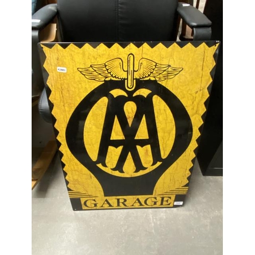 84 - Reproduction tin plate sign 'AA Garage' 70 x 50cm