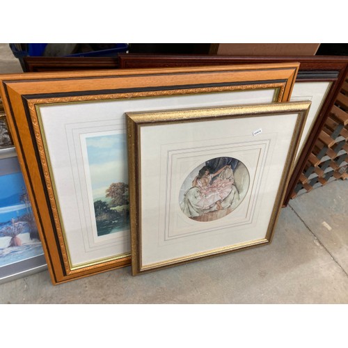 571 - Assorted framed pictures, prints & tapestries including Vincent Selby pencil signed print, Tony Bail... 