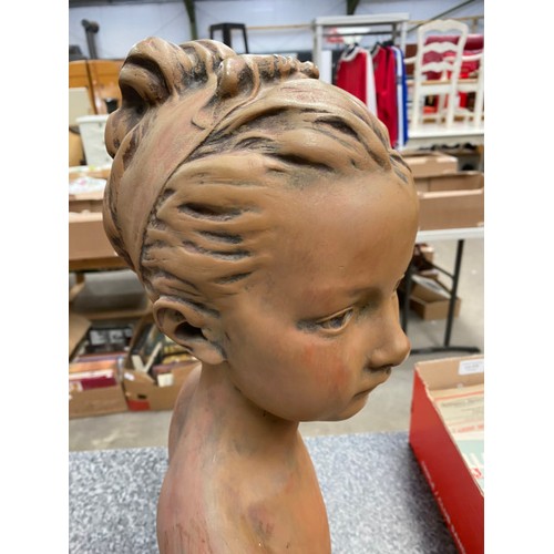 282 - Bust of child on stand 50cm H