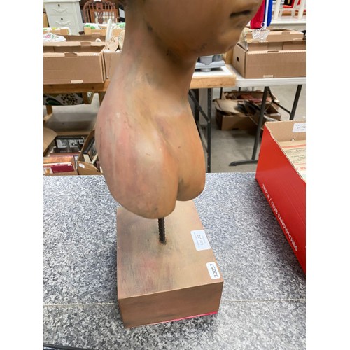 282 - Bust of child on stand 50cm H