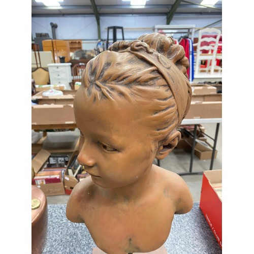 282 - Bust of child on stand 50cm H