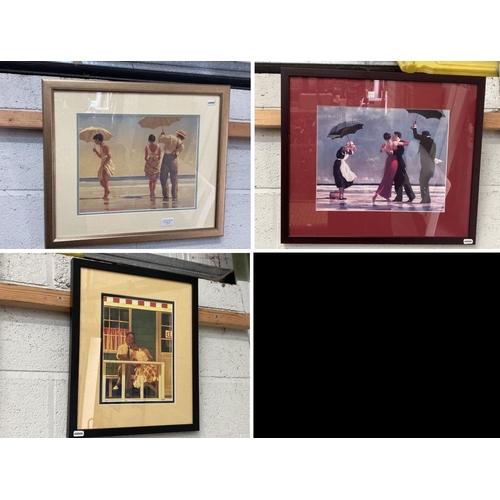 10 - 3 Jack Vettriano framed prints - 'Mad Dogs', 'The Singing Butler' & 'The Innocents'