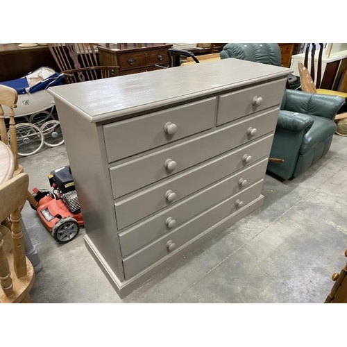 102 - Painted pine 2 over 4 chest of drawers 97H 120W 44D