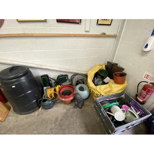 11 - Assortment of garden planters, compost bin etc