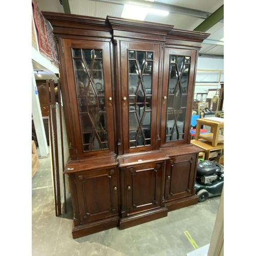 110 - 18th century style mahogany library bookcase 216H 165W 56D