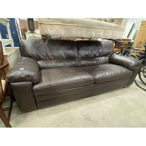 118 - Brown leather settee 220W