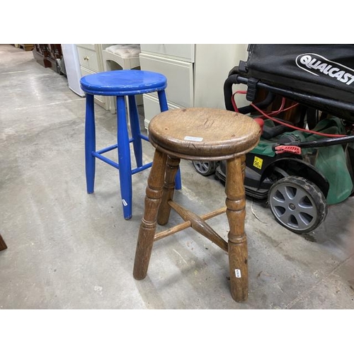 131 - 2 Victorian stools 45H & 48H