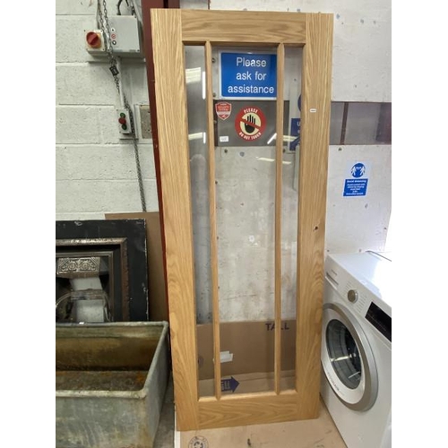 150 - Internal oak glazed door 196H 76W 3.5D