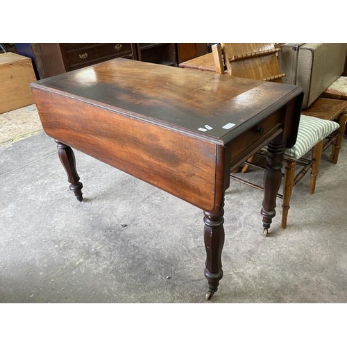 151 - Victorian mahogany Pembroke table 73H 107W 53-103D