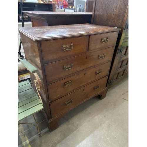 16 - Edwardian mahogany 2 over 3 chest of drawers 90H 84W 44D