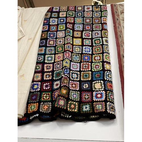 197 - Hand crocheted throw 225 x 120cm