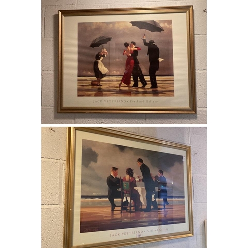 306 - 2 gilt framed Jack Vettriano prints 'Elegy For A Dead Admiral' & 'The Singing Butler' 67 x 87cm