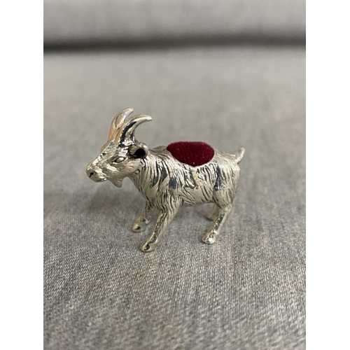 334 - Silver Goat pin cushion