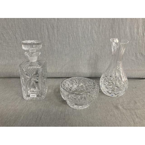 358 - Stuart crystal carafe & rose bowl and a decanter