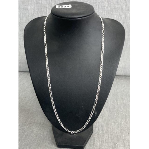 360 - Silver curb link neck chain, 54cm long