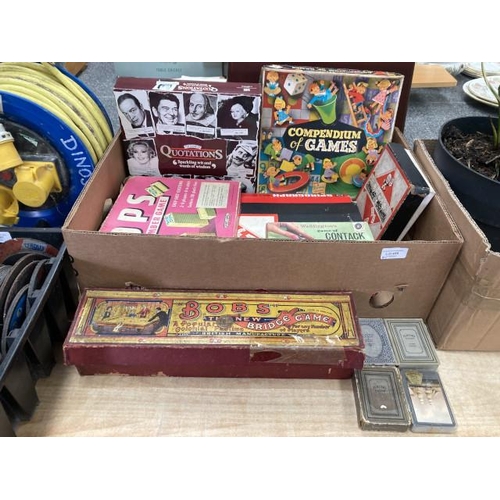 456 - Vintage games including Bobs The New Bridge game, Contack, Tops, Spirograph, playing cards etc (all ... 