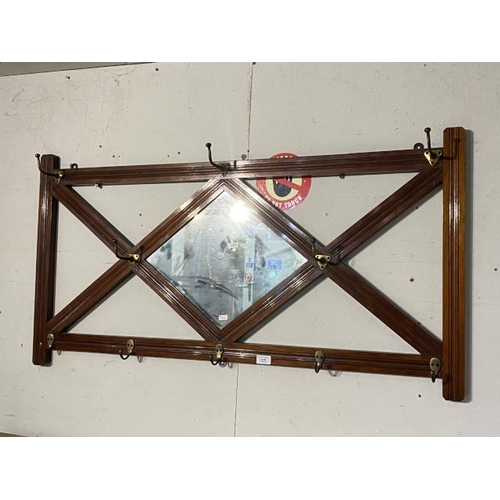 82 - Edwardian mahogany hall mirror 63 x 121cm