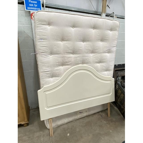 94 - Relyon Elite Backcare king-size divan bed with a cream headboard