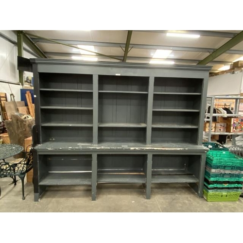 150 - Grey painted Victorian style library bookcase (in 2 sections) 225H 280W 53D - please arrange your ow... 