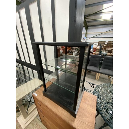 175 - Modern black and glass display cabinet 70H 48W 33D