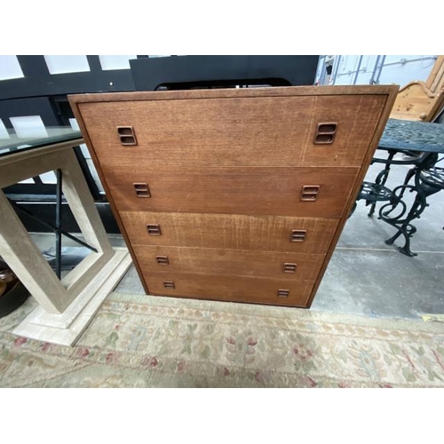 176 - Inter Continental Design Ltd (Canada) mid century teak 5 drawer chest 87H 81W 45D