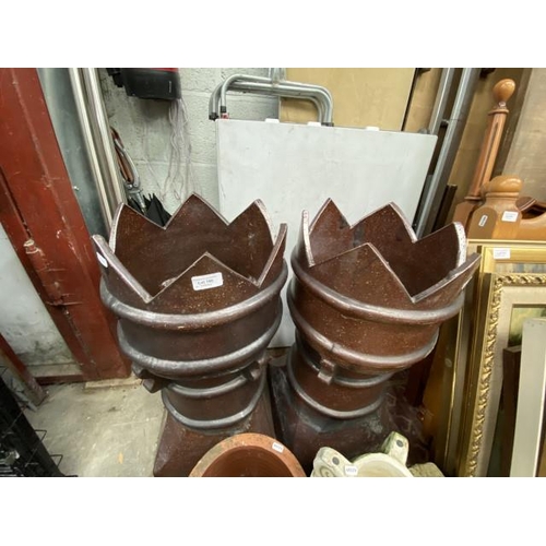 180 - 2 Victorian 'Crown' chimney pots 75H