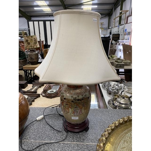 226 - Chinese ceramic based table lamp & shade 68H