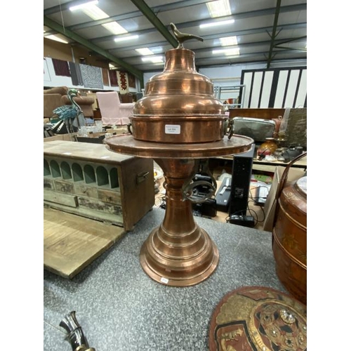 234 - Turkish copper brazier with eagle finial 80H