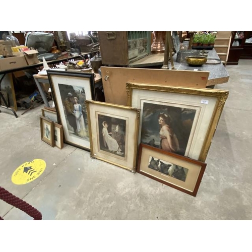 239 - 10 framed pictures inc. lithographs, 