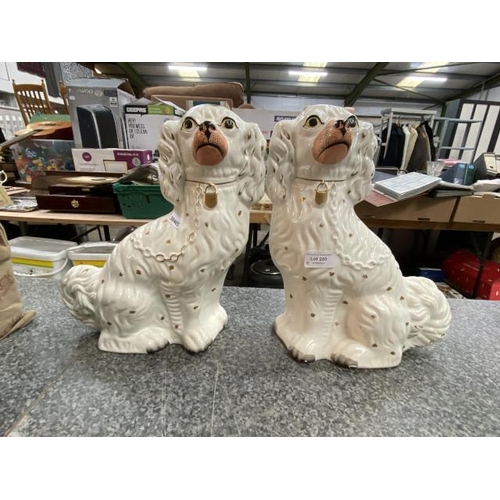 250 - Pair of Victorian Staffordshire mantel dogs 31cmH