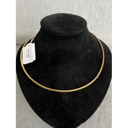 282 - Gold tone 925 rope chain necklace length 48cm