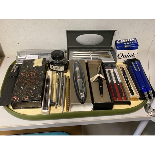 288 - Collection of fountain pens, Parker Quink, ball point pens etc., inc. Parker, The Conway Stewart No.... 