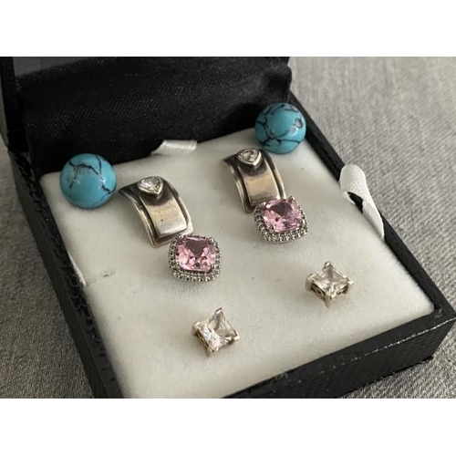 320 - Turquoise earrings and three pairs of 925 silver earrings