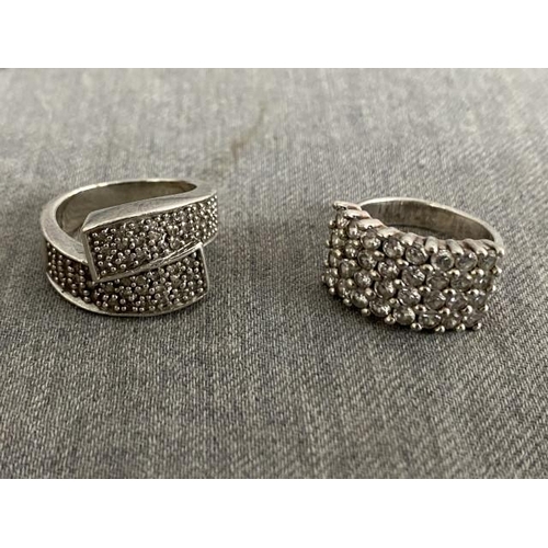 321 - Two 925 silver rings (sizes L & M)