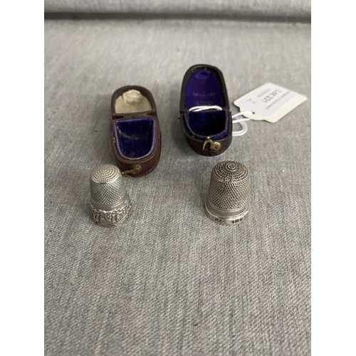 331 - Two Antique silver thimbles