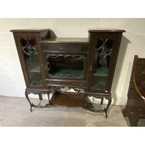 37 - Late Victorian mahogany display cabinet 126H 125W 34D