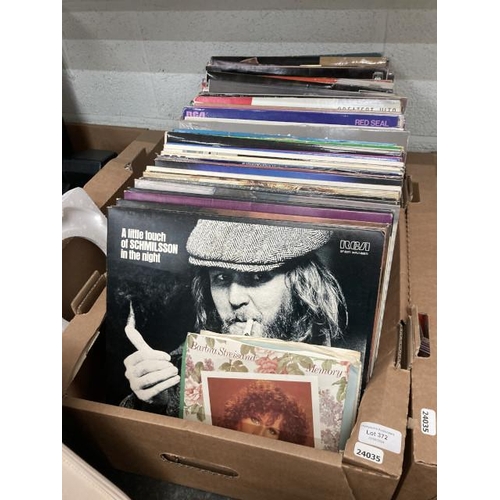 372 - Box of LP's & singles inc. Demis Roussos, Barry Manilow, Neil Sedaka etc.