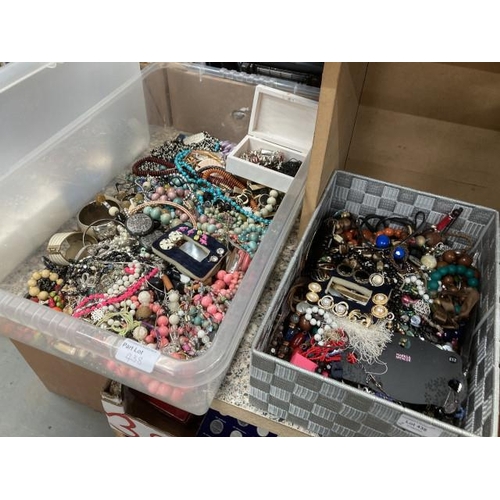 438 - 2 boxes of costume jewellery