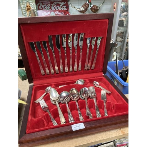 446 - Canteen of silver plated cutlery (Not a matching set)