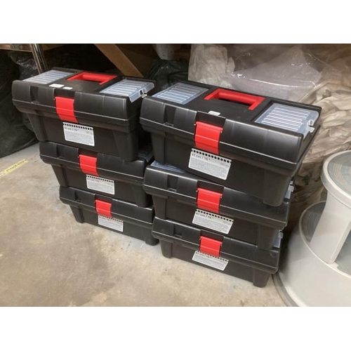 456 - 6x 16” plastic tool/storage boxes