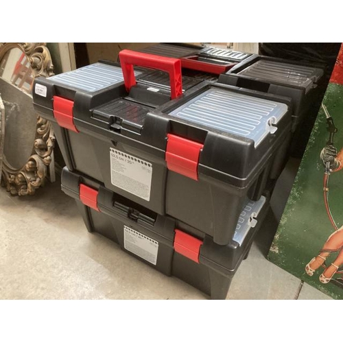 464 - 4x 20” plastic tool/storage boxes