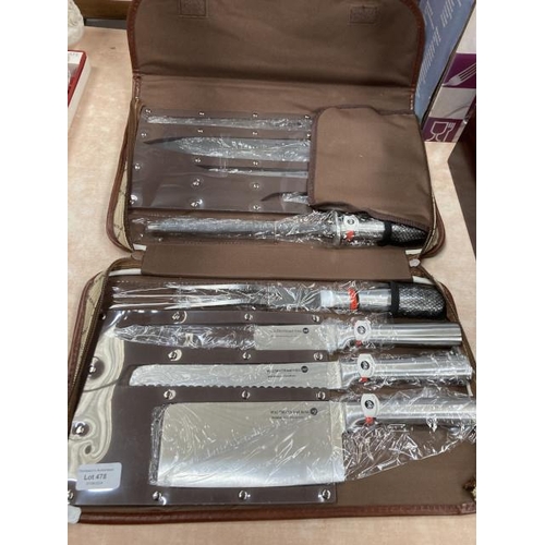 478 - Cased Waltmann und Sohn professional chefs knife set