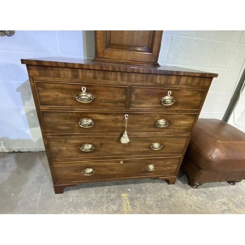 75 - George lll mahogany chest of drawers, circa 1810 97H 105W 50D