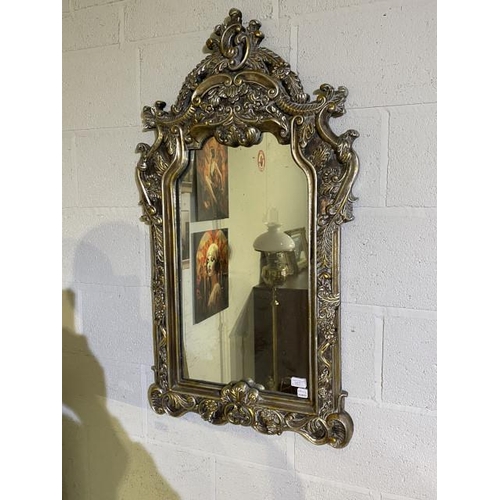 77 - Ornate gilt French mirror 109 x 62cm