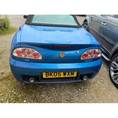 207 - BK05 WXM MG TF SPARK 115 in blue, petrol, 2 door, 1588CC, 3 keys & fobs, MOT until 31 August 2024, 5... 