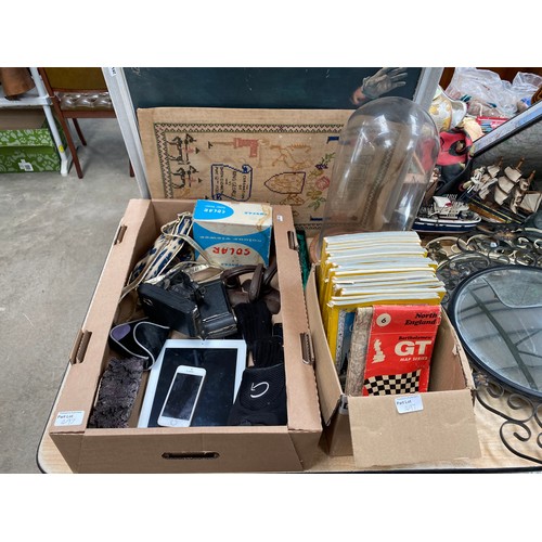 497 - Assorted collectables including Singer sewing machines (as found), suitcase of sewing and knitting r... 