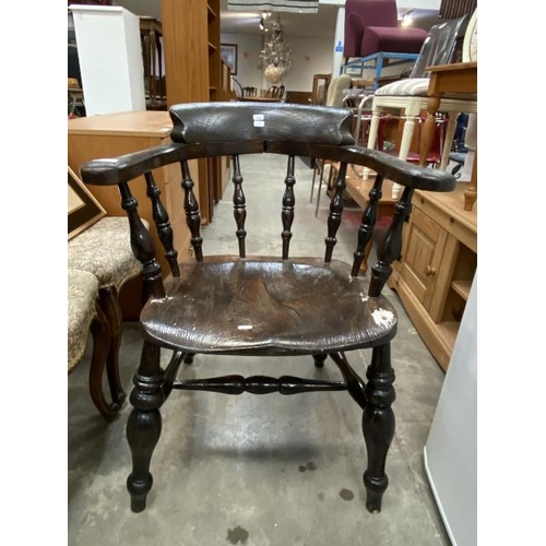 103 - Victorian elm captains chair 63W