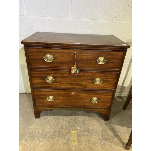 115 - George lll mahogany chest 84H 82W 44D