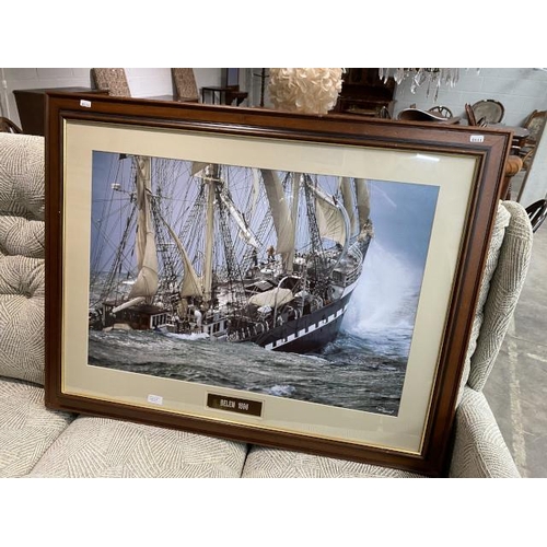 116 - Framed print ‘Belem 1896’ by Philip Plisson 104 x 81cm